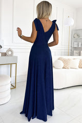 Elegant sensual slit evening dress