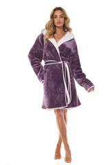 Violet long sleeves bathrobe