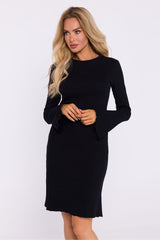 Long-sleeved cotton knitted fabric dress