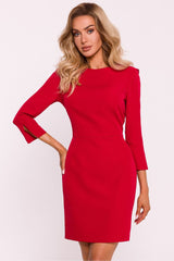 Elegant 7/8-length sleeves short day dress