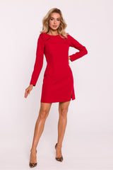 Elegant long sleeves delicate slit short dress