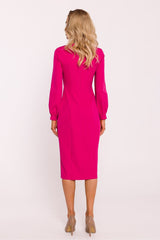 Long sleeves day dress with a fitted cut