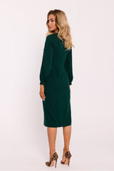 Long sleeves day dress with a fitted cut