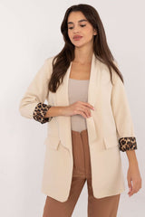 Elegant plain pattern casual jacket