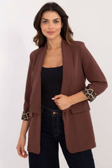 Elegant plain pattern casual jacket