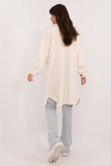 Long sleeve boucle fabric shirt