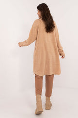 Long sleeve boucle fabric shirt