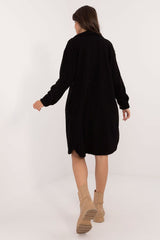 Long sleeve boucle fabric shirt