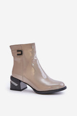 Elegant heel boots made of eco leather