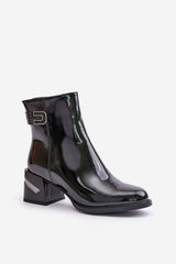 Elegant heel boots made of eco leather