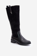 Rounded toes knee-high boots