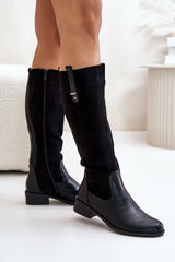 Rounded toes knee-high boots