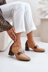 Elegant  Laura Messi block heel pumps