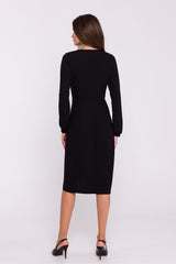 Long puffed sleeves hourglass dress