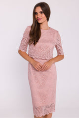 Double-layered elegant lace evening dress