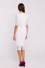 Double-layered elegant lace evening dress