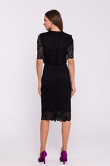 Double-layered elegant lace evening dress