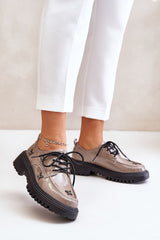 Classic lacing leather low shoes