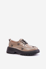 Classic lacing leather low shoes