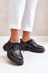 Classic lacing leather low shoes