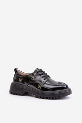 Classic lacing leather low shoes