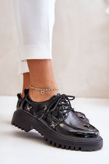 Classic lacing leather low shoes