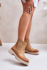 Women's leather slip-on boots