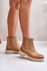 Women's leather slip-on boots