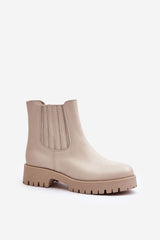 Women's leather slip-on boots