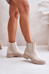 Women's leather slip-on boots