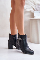 Elegant column ankle heel boots