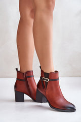 Elegant column ankle heel boots