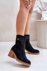 Classic eco suede heel boots