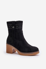 Classic eco suede heel boots