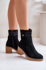 Classic eco suede heel boots