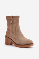 Classic eco suede heel boots