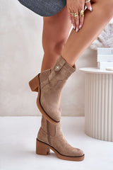 Classic eco suede heel boots