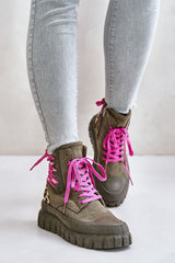 Women's boots made of eco suede