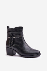 Rounded toe stylish heel boots