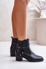 Rounded toe stylish heel boots