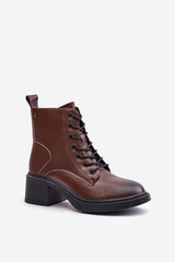 Vinceza brown heel ankle boots