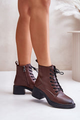 Vinceza brown heel ankle boots