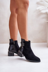 Elegant eco leather heel boots