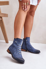 Jezzi eco leather flat heel boots