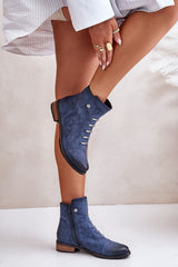 Jezzi eco leather flat heel boots