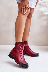 Jezzi eco leather flat heel boots