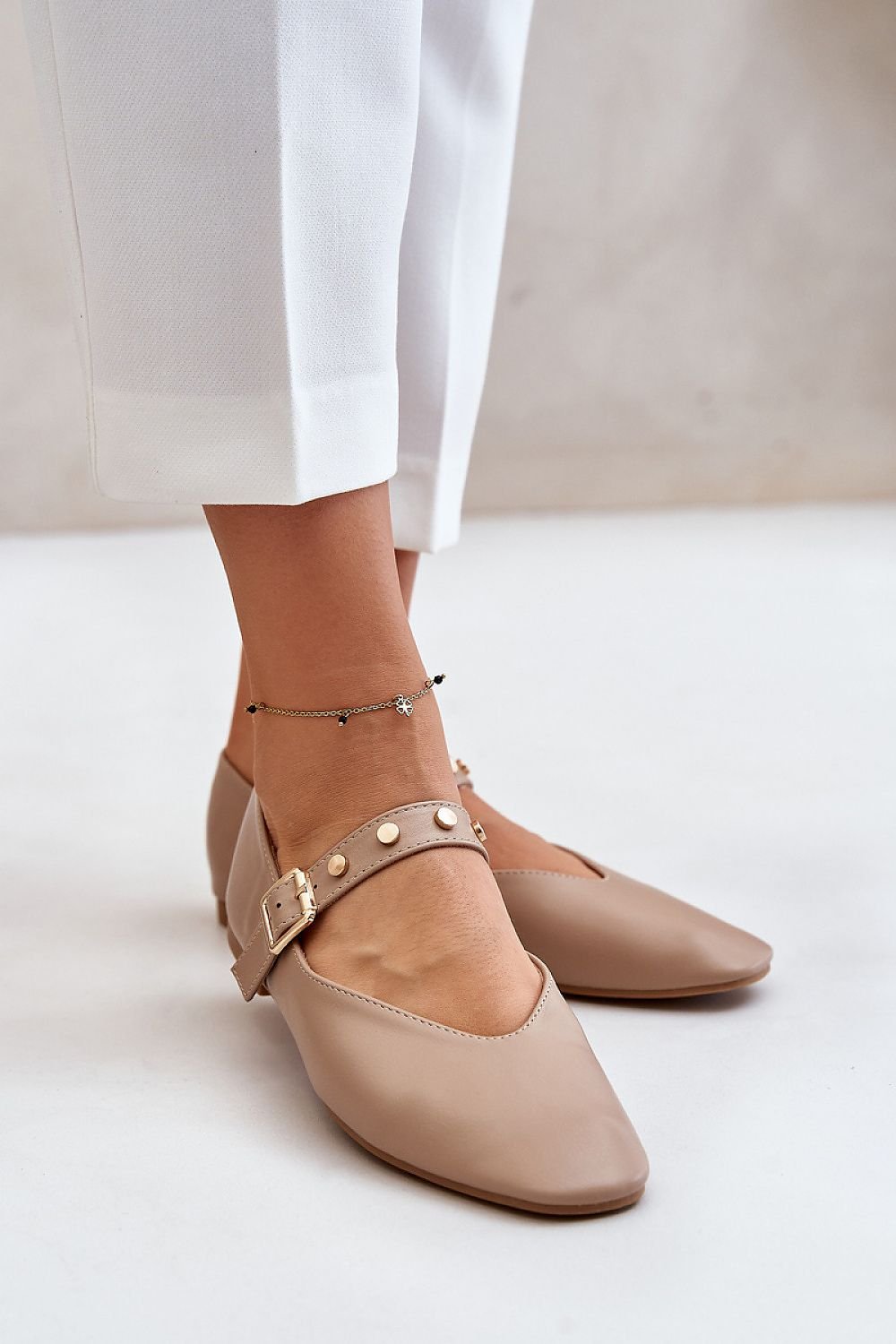 Stylish strap on ballet flats