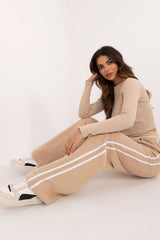 Casual sporty style wide legs pants set