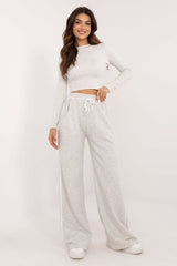 Casual sporty style wide legs pants set