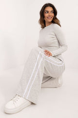 Casual sporty style wide legs pants set